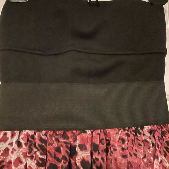 🐆Strapless bandeau pink leopard print circle flair dress! - Picture 4 of 8